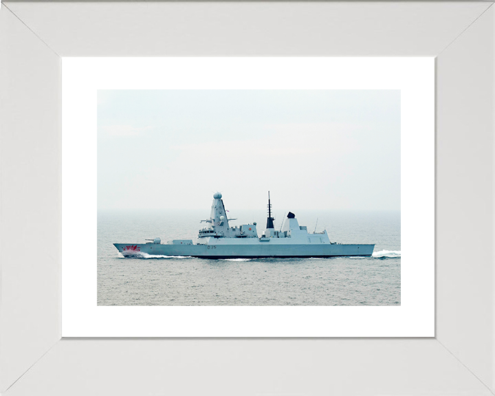 HMS Dragon (D35) Royal Navy Type 45 Destroyer At Sea 2018 Photo Print Wall Art Decor Posters, Prints, & Visual Artwork Hampshire Prints 10 x 8 White Frame Yes