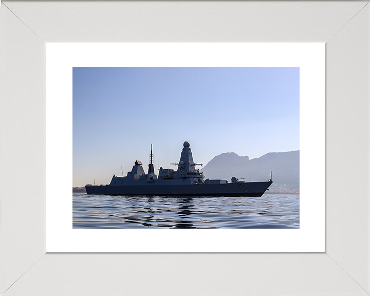 HMS Duncan (D37) Royal Navy Type 45 Destroyer Starboard View Photo Print Wall Art Decor Posters, Prints, & Visual Artwork Hampshire Prints 10 x 8 White Frame Yes