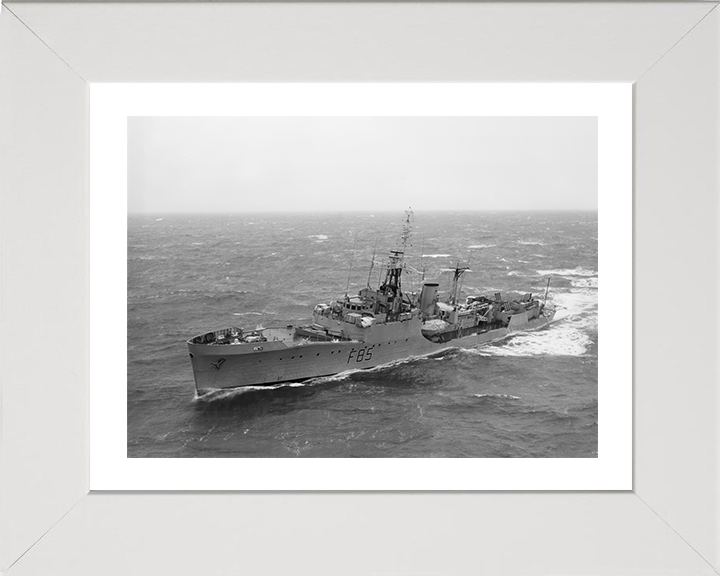 HMS Keppel (F85) Photo Print - At Sea - Royal Navy Blackwood Class Frigate Hampshire Prints 10 x 8 White Frame Yes