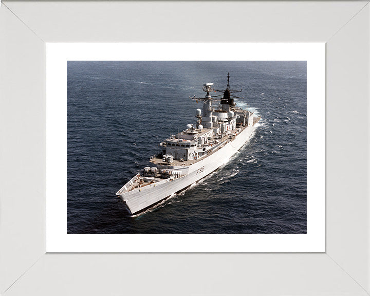 HMS London (F95) Photo Print - High Port Bow View - Royal Navy Type 22 Frigate Hampshire Prints 10 x 8 White Frame Yes
