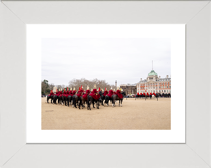 British Army Band of the Household Cavalry Drum Horses on Parade Photo Print Wall Art Military Poster Posters, Prints, & Visual Artwork Hampshire Prints 10 x 8 White Frame Yes