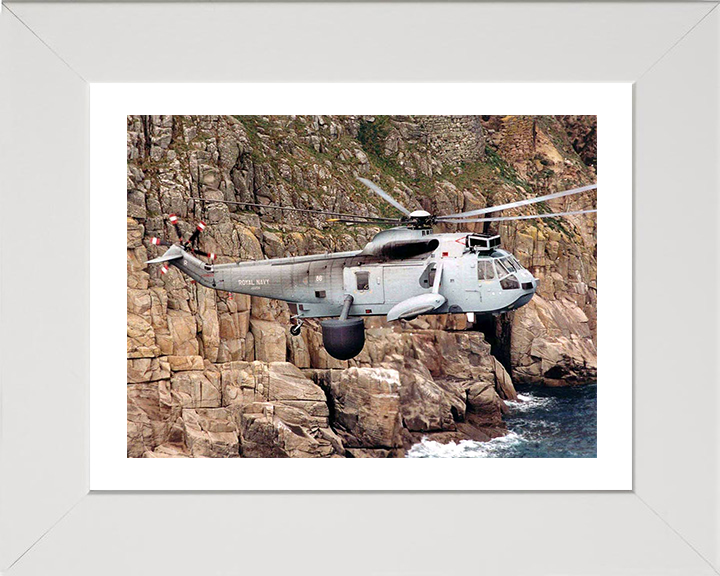 Sea King Mk.2 Airborne Early Warning Helicopter Photo Print - Royal Navy Aircraft Hampshire Prints 10 x 8 White Frame Yes
