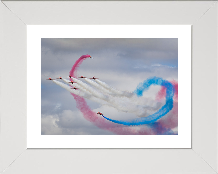 RAF Red Arrows Royal International Air Tattoo 2025 Photo Print - Royal Air Force Aircraft Hampshire Prints 10 x 8 White Frame Yes