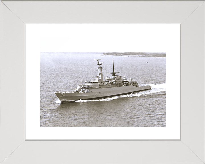 HMS Active (F171) Royal Navy Type 21 Frigate Photo Print Warship Wall Art Posters, Prints, & Visual Artwork Hampshire Prints 10 x 8 White Frame Yes
