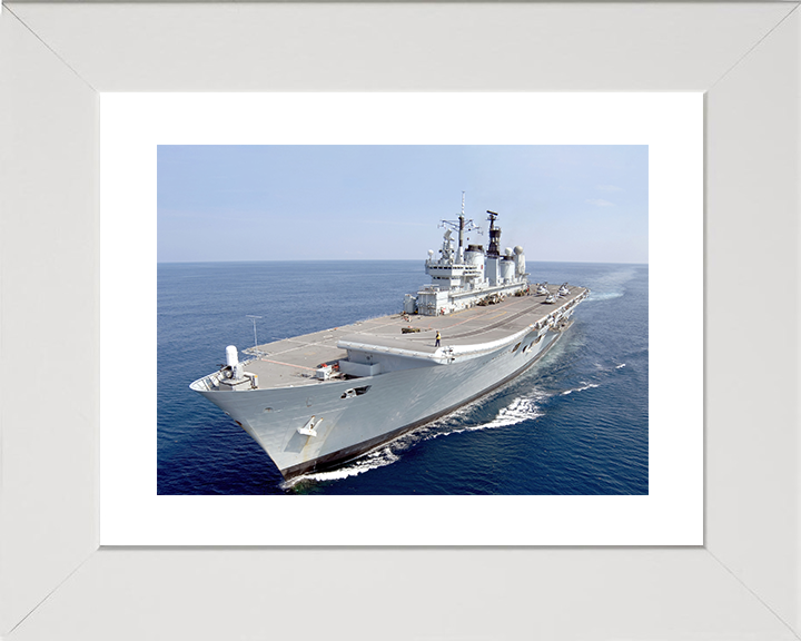 HMS Ark Royal (R07) Royal Navy Invincible Class Aircraft Carrier Underway Photo Print Wall Art Decor Posters, Prints, & Visual Artwork Hampshire Prints 10 x 8 White Frame Yes