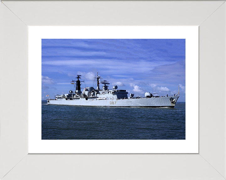 HMS Newcastle (D87) Photo Print - Entering Harbour - Royal Navy Type 42 Destroyer Hampshire Prints 10 x 8 White Frame Yes