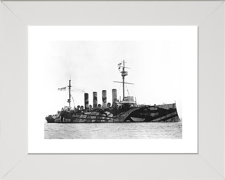 HMS Amphitrite (1898) Royal Navy Diadem Class Cruiser Starboard View Warship Photo Print Wall Art Decor Posters, Prints, & Visual Artwork Hampshire Prints 10 x 8 White Frame Yes