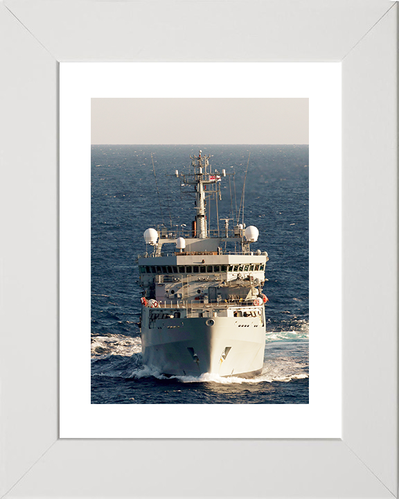 HMS Echo (H87) Royal Navy Echo Class Survey Vessel Bow View Photo Print Wall Art Decor Posters, Prints, & Visual Artwork Hampshire Prints 10 x 8 White Frame Yes