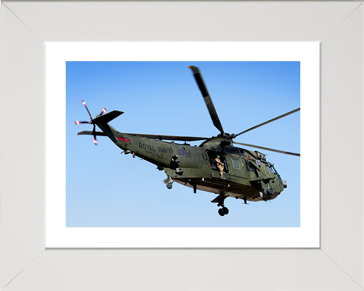 Sea King Mark 7 Jungle Jim Helicopter Helmand 2009 Photo Print - Royal Navy Aircraft Posters, Prints, & Visual Artwork Hampshire Prints 10 x 8 White Frame Yes
