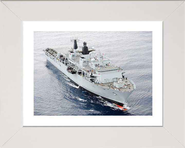 HMS Bulwark (L15) Photo Print - At Sea 2012 - Royal Navy Albion Class Amphibious Ship Hampshire Prints 10 x 8 White Frame Yes