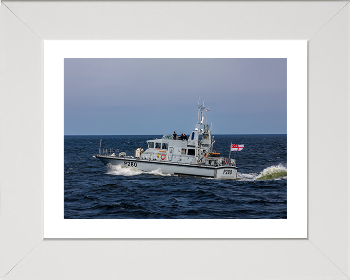 HMS Dasher (P280) Photo Print - At Sea Sept 2025 - Royal Navy Archer Class P2000 Patrol Vessel Hampshire Prints 10 x 8 White Frame Yes