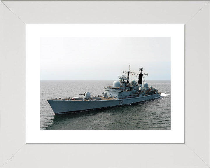 HMS York (D98) Photo Print - At Sea - Royal Navy Type 42 Destroyer Hampshire Prints 10 x 8 White Frame Yes