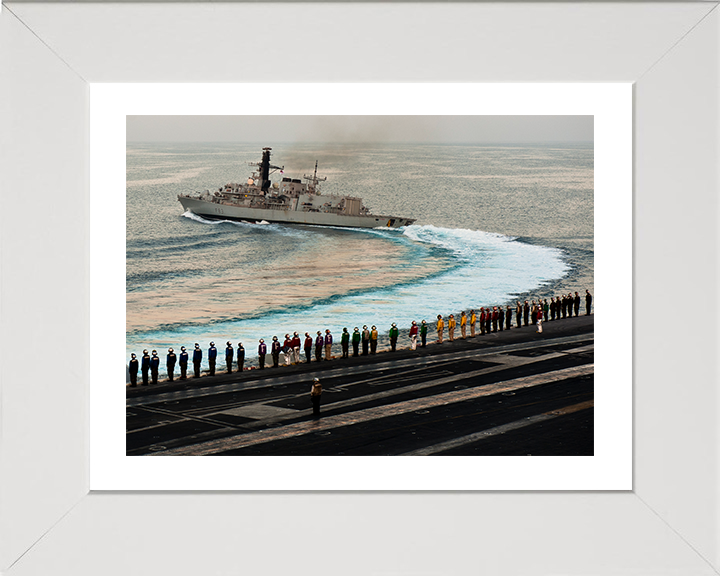 HMS St Albans (F83) Photo Print - Breaking Away - Royal Navy Type 23 Frigate Hampshire Prints 10 x 8 White Frame Yes