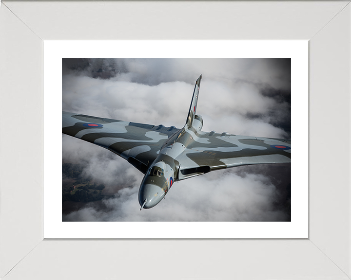 RAF Avro Vulcan Bomber Closeup Photo Print - Royal Air Force Aircraft Posters, Prints, & Visual Artwork Hampshire Prints 10 x 8 White Frame Yes