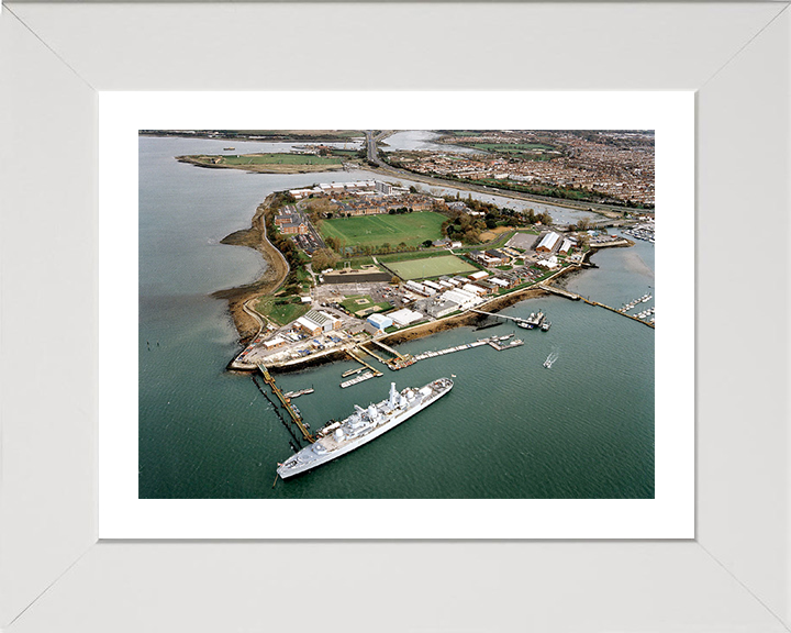 HMS Bristol (D23) Photo Print - At HMS Excellent 2017 - Royal Navy Type 82 Destroyer Posters, Prints, & Visual Artwork Hampshire Prints 10 x 8 White Frame Yes