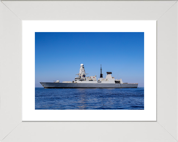 HMS Duncan (D37) Royal Navy Type 45 Destroyer Port Beam View Photo Print Wall Art Decor Posters, Prints, & Visual Artwork Hampshire Prints 10 x 8 White Frame Yes