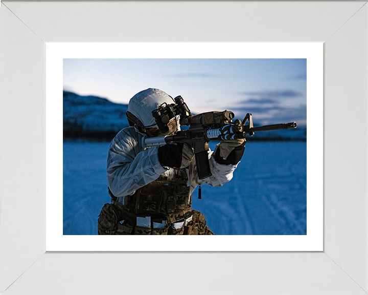 Royal Marine Commando in Snow Parka Photo Print Hampshire Prints 10 x 8 White Frame Yes