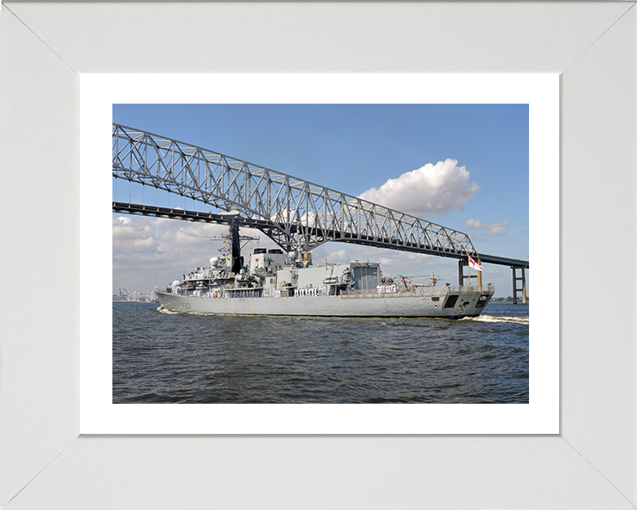 HMS Argyll (F231) Royal Navy Type 23 Frigate Entering Baltimore 2014 Photo Print Wall Art Decor Posters, Prints, & Visual Artwork Hampshire Prints 10 x 8 White Frame Yes