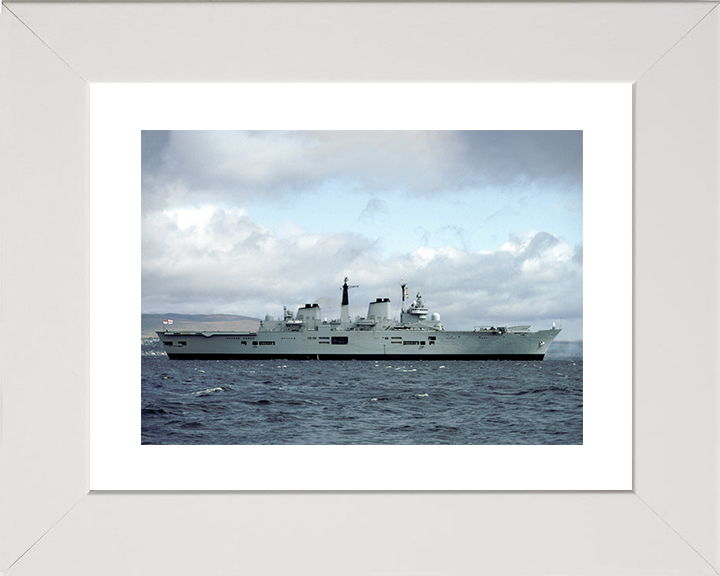 HMS Ark Royal (R07) Royal Navy Invincible Class Aircraft Carrier Starboard Beam View Photo Print Wall Art Decor Posters, Prints, & Visual Artwork Hampshire Prints 10 x 8 White Frame Yes