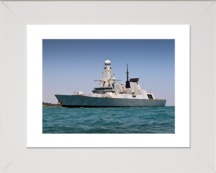 HMS Duncan (D37) Royal Navy Type 45 Destroyer Low Port Side View Photo Print Wall Art Decor Posters, Prints, & Visual Artwork Hampshire Prints 10 x 8 White Frame Yes