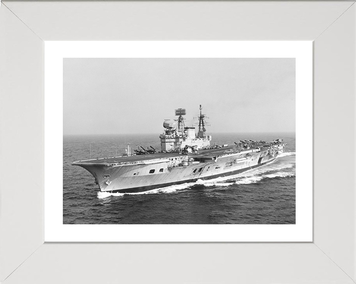 HMS Eagle (R05) Photo Print - Flight Deck View - Royal Navy Audacious Class Aircraft Carrier Hampshire Prints 10 x 8 White Frame Yes