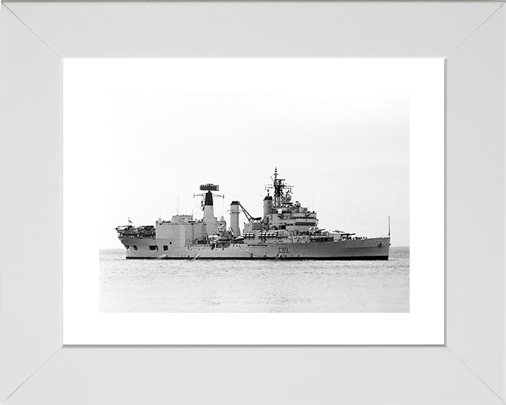 HMS Blake (C99) Royal Navy Tiger Class Light Cruiser Entering Harbour Photo Print Wall Art Decor Posters, Prints, & Visual Artwork Hampshire Prints 10 x 8 White Frame Yes