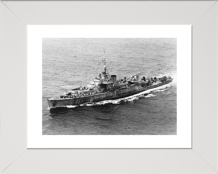 HMS Lossie (K303) Photo Print - at sea - Royal Navy River Class Frigate Posters, Prints, & Visual Artwork Hampshire Prints 10 x 8 White Frame Yes