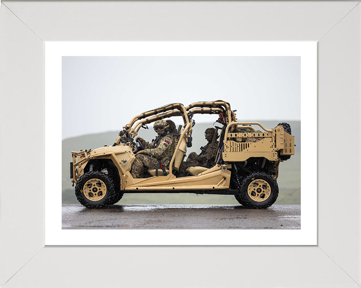 Royal Marine Commandos on a Polaris MRZR-D4 Photo Print Hampshire Prints 10 x 8 White Frame Yes
