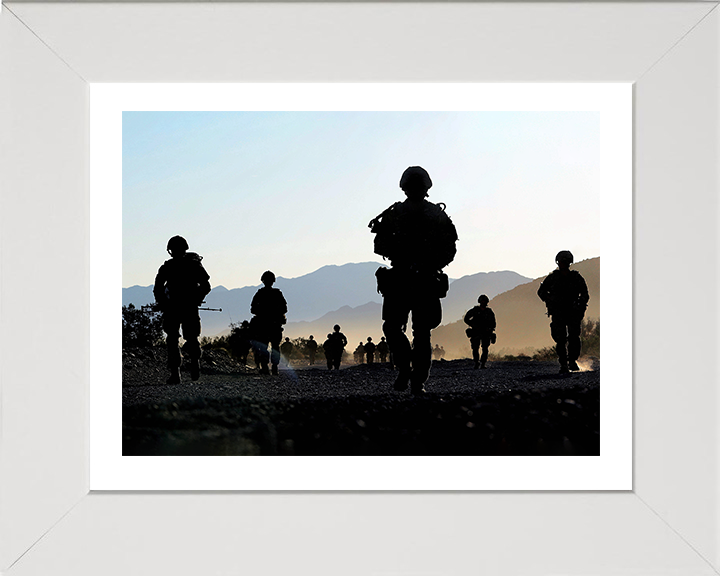 Royal Marine Commandos silhouettes | Photo Print | Framed Print | Military | 40 Commando | Wall Art | Home Decor | Photography Hampshire Prints 10 x 8 White Frame Yes