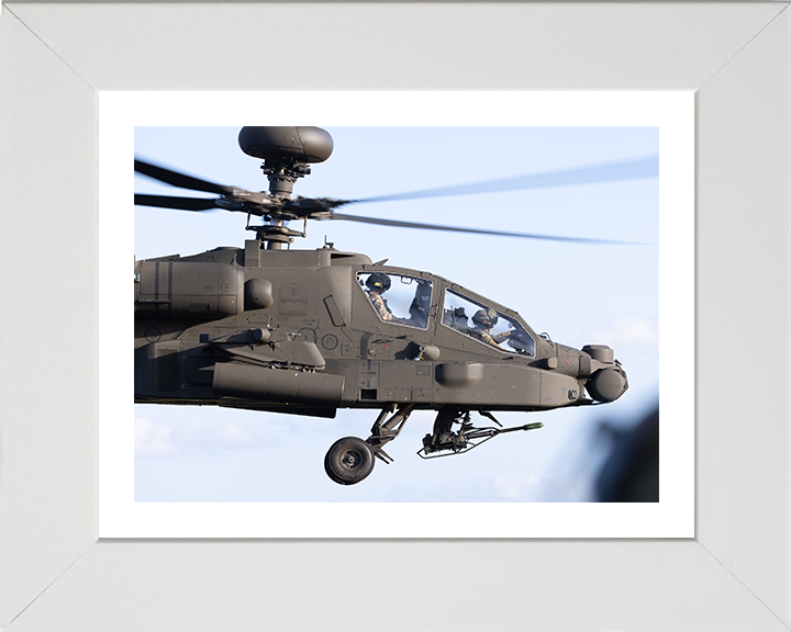 Army Apache Echo Helicopter cockpit Close up Photo Print - British Army Hampshire Prints 10 x 8 White Frame Yes