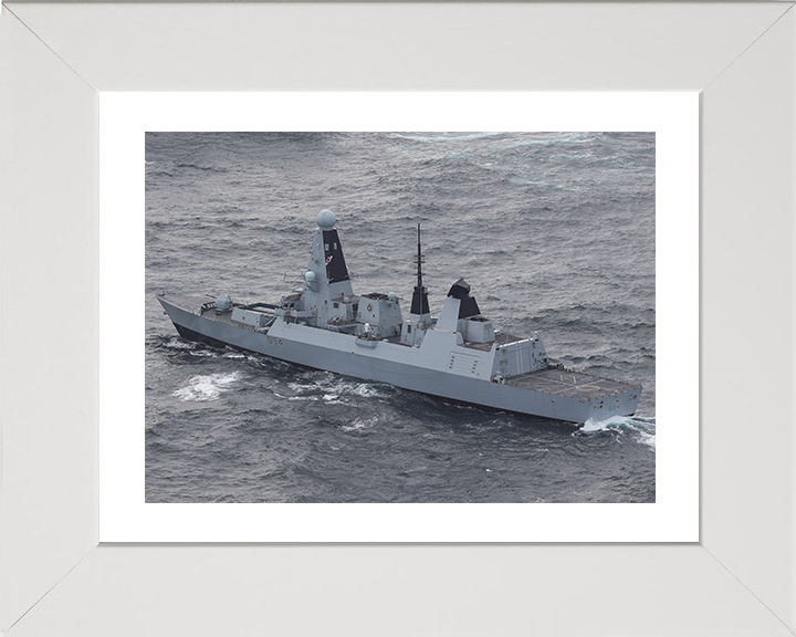 HMS Diamond (D34) Photo Print - At Sea Oct 2020 - Royal Navy Type 45 Destroyer Hampshire Prints 10 x 8 White Frame Yes