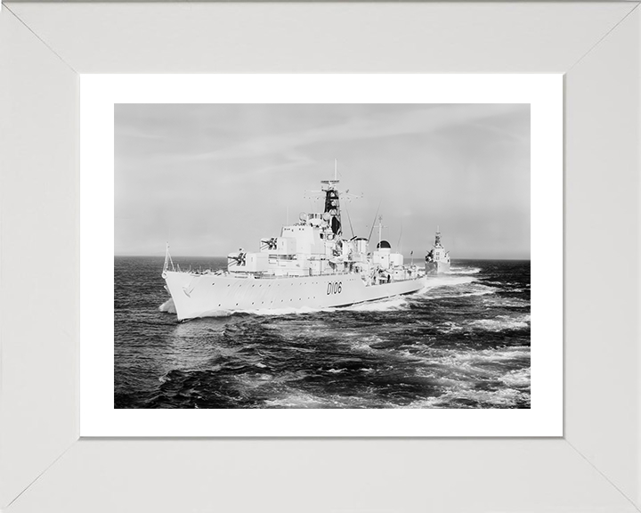 HMS Decoy (D106) Photo Print - At Sea - Royal Navy Daring Class Destroyer Hampshire Prints 10 x 8 White Frame Yes