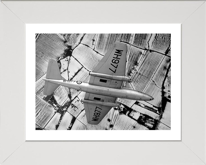 RAF Canberra B.6 in flight 1956 Photo Print - Royal Air Force Aircraft Hampshire Prints 10 x 8 White Frame Yes