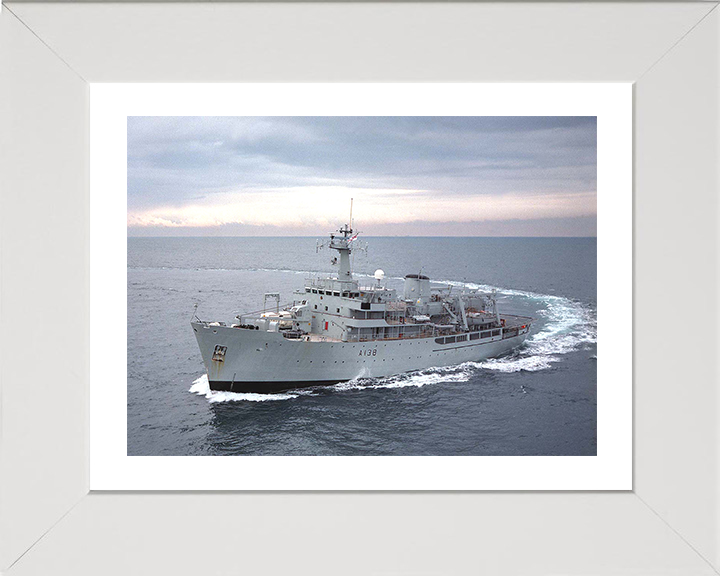 HMS Herald (H138) Photo Print - At Sea 1996 - Royal Navy Hecla Class Survey Vessel