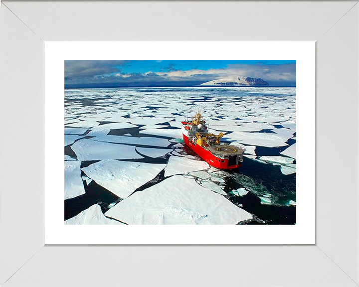 HMS Protector (A173) Photo Print - Antarctic 2016 - Royal Navy Ice Patrol Vessel Hampshire Prints 10 x 8 White Frame Yes