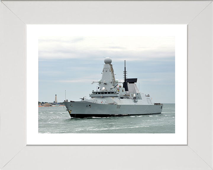 HMS Daring (D32) Photo Print - Homecoming 2012 - Royal Navy Type 45 Destroyer Posters, Prints, & Visual Artwork Hampshire Prints 10 x 8 White Frame Yes