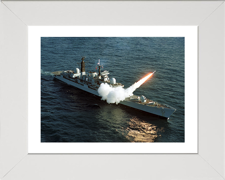HMS Edinburgh (D97) Photo Print - Fires Sea Dart 2001 - Royal Navy Type 42 Destroyer