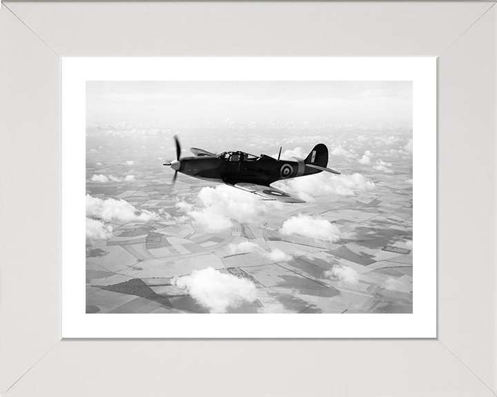 RAF Bell P-39 Airacobra Mk 2 in flight Photo Print - Royal Air Force Aircraft Hampshire Prints 10 x 8 White Frame Yes