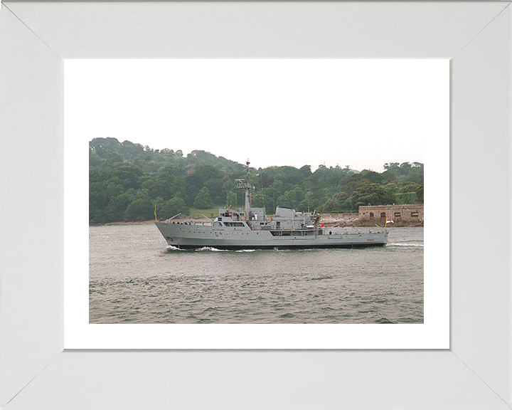 HMS Beagle (H319) Photo Print - Plymouth Sound - Royal Navy Bulldog Class Survey Vessel