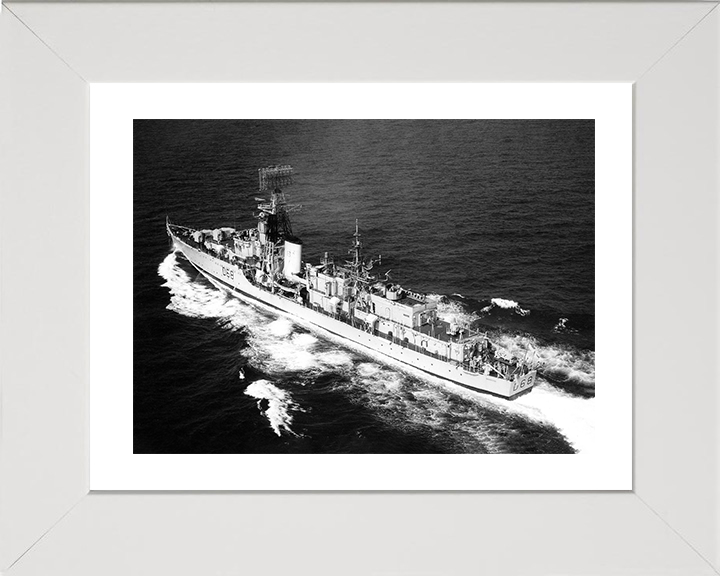 HMS Barrosa (D68) Photo Print - At Sea 1962 - Royal Navy Battle Class Destroyer Posters, Prints, & Visual Artwork Hampshire Prints 10 x 8 White Frame Yes