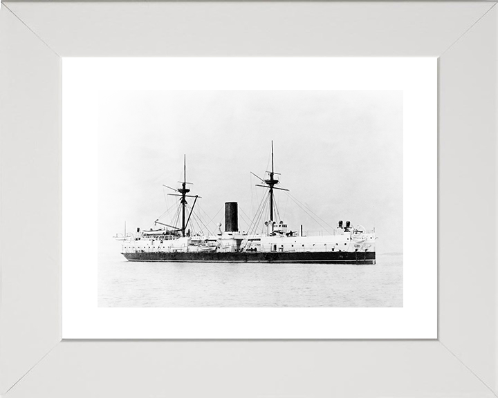 HMS Edinburgh (1882) Royal Navy Colossus Class Battleship Starboard Side Photo Print Wall Art Decor Posters, Prints, & Visual Artwork Hampshire Prints 10 x 8 White Frame Yes