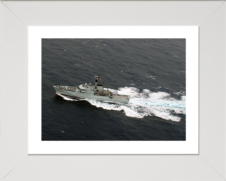 HMS Severn (P282) Photo Print - Caribbean 2015 - Royal Navy River Class Patrol Vessel Hampshire Prints 10 x 8 White Frame Yes