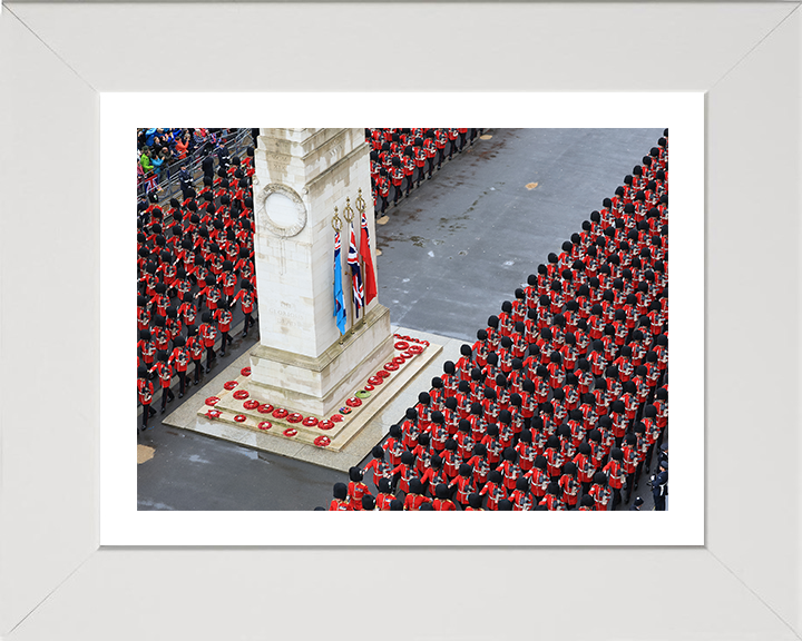 Household Division March Past the Cenotaph Photo Print - British Army Hampshire Prints 10 x 8 White Frame Yes