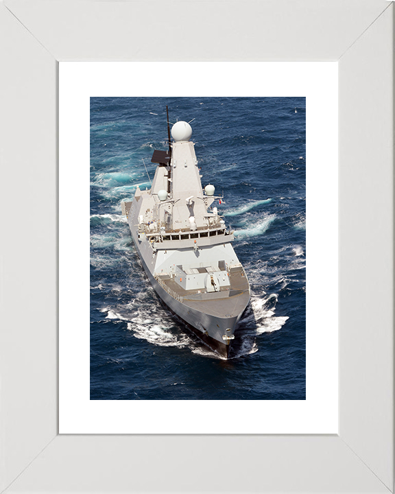 HMS Diamond (D34) Royal Navy Type 45 Destroyer Bow View 2012 Photo Print Wall Art Decor Posters, Prints, & Visual Artwork Hampshire Prints 10 x 8 White Frame Yes