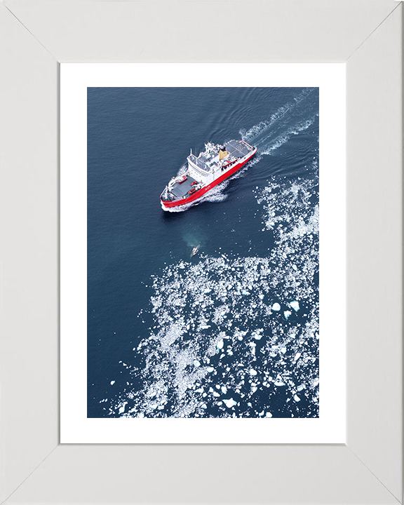 HMS Endurance (A171) Photo Print - Antarctic Ice Fields 2005 - Royal Navy Ice Breaker Patrol Ship Hampshire Prints 10 x 8 White frame Yes