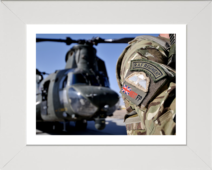 RAF Regiment MERT Force Protection badge Photo Print - Royal Air Force Hampshire Prints 10 x 8 White Frame Yes