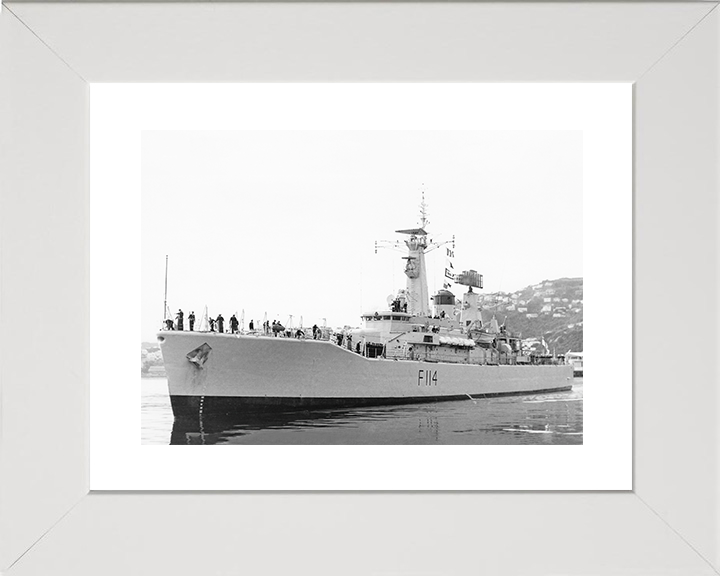 HMS Ajax (F114) Royal Navy Leander Class Frigate Photo Print Warship Wall Art Posters, Prints, & Visual Artwork Hampshire Prints 10 x 8 White Frame Yes