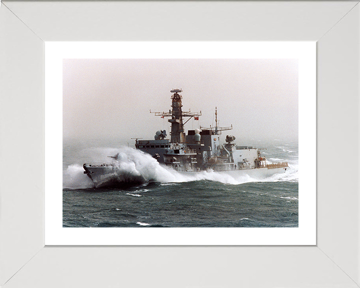 HMS Somerset (F82) Photo Print - In Rough Sea 2003 - Royal Navy Type 23 Frigate Posters, Prints, & Visual Artwork Hampshire Prints 10 x 8 White Frame Yes