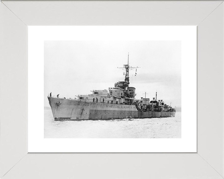 HMS Camperdown (D32) Royal Navy Battle Class Destroyer Port Side View Photo Print Wall Art Decor Posters, Prints, & Visual Artwork Hampshire Prints 10 x 8 White Frame Yes