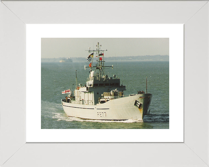 HMS Anglesey (P277) Royal Navy Island Class Patrol Vessel Starboard Bow View Photo Print Wall Art Decor Posters, Prints, & Visual Artwork Hampshire Prints 10 x 8 White Frame Yes